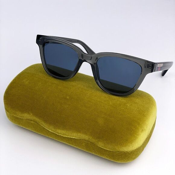 NEW GUCCI GG1116S 003 Gray Blue Square Men Unisex Sunglasses